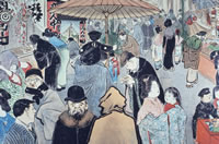 明治時代の買い物の様子。